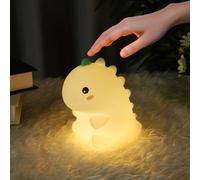 Ainiv Veilleuse Enfant Bébé, Mignon Veilleuse Enfant Rechargeable par USB, Silicone Lampe de Chevet Tactile, 3 Modes Luminosité avec 30 Minutes Minuterie, Deco Chambre Bébé (Dinosaure)