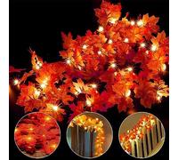 Ainkedin Guirlande d'automne,70 Guirlandes lumineuses, Gugirlande de feuilles d'automne, Decoration halloween noel, Décoration de Thanksgiving, Decoration murale