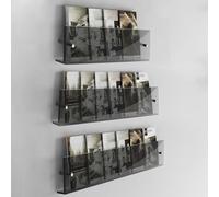 Aioneer Présentoir Mural Noir pour 3 Brochures, Support De Rangement pour Magazines Et Documents, Idéal pour Le Bureau, La Maison, Le Salon, Le Cabinet Médical Ou Un Studio. Inst-L 60cm/23.6in