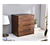 Aioneer Rustic Solid Wood File Cabinet - 4-Drawer Desk Nizer for Office, Home & School - Secure Storage Box - Stylish Dresser Drawer Solution-B-4 Layer