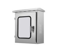 Aioneer Weatherproof Stainless Steel Electrical Junction Box - Durable Outdoor Enclosure with Reinforced Lock & Inspection Window-16x12x7in/40x30x18cm