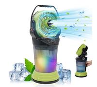 AIORBER 3-en-1 : ventilateur, refroidisseur d'air et humidificateur avec batterie de 15 000 mAh, réservoir d'eau de 2 L, autonomie de 24 h, port USB-C, 4 vitesses, oscillation à 90°, portable, silenci