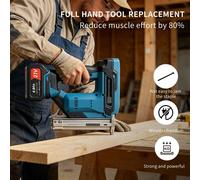 AIORBER, cloueur électrique 2 en 1, 21V, avec 2 batteries de 4,0 Ah et chargeur, pistolet à clous professionnel pour le travail du bois, l'ameublement et les travaux de bricolage, couleur bleue