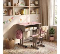 AIORBER : ensemble bureau et chaise pour enfant, réglable en hauteur, ergonomique, stable, mobilier d'étude, rose