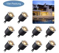 AIORBER IP67 Set de spots LED encastrables 12V, Mini spots de plafond étanches, extérieur & intérieur, économie d'énergie, blanc chaud, acier inoxydable