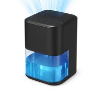 AIORBER Mini déshumidificateur 2L, économie d'énergie & silencieux, arrêt automatique, lumière RGB 7 couleurs, pour salle de bain chambre salon - noir