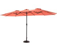 AIORBER Parasol, Rectangulaire, Double Sided, résistant aux UV, 100 % polyester, avec manivelle, 12 baleines en acier, pour jardin & piscine, 453 x 267x 215 cm
