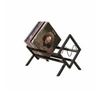 AIORBER Présentoir à disques vinyles Métal LP CD Porte-magazine Bibliothèque de bureau Rangement Présentoir, Noir