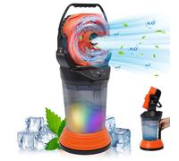 AIORBER Ventilateur rafraîchisseur d'air 3-en-1 avec humidificateur, batterie de 15 000 mAh, réservoir d'eau de 2 L, autonomie de 24 h, port USB-C, 4 vitesses, oscillation à 90°, portable, silencieux,