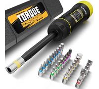 Aiourx Ensemble de tournevis dynamométriques à longue tige, 9,5 à 99,1 kg, 32 pièces de tournevis dynamométrique de 0,6 cm avec embouts en acier S2 pour mécanicien de vélo, équipement mécanique et