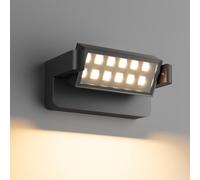 Aipsun Applique LED Extérieur 24W - Panneau Ajustable 350° en Aluminium, IP65 Noir, 1500 Lumens, 3000K, pour Garage, Terrasse, Jardin