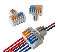 Aiqeer 12 Pièces KV426 Levier-Écrou Fil Connecteurs, 2 in 6 out 8 Ports Conducteur Compact Fils Connecteurs, Compact Connecteur Ressort Bornier