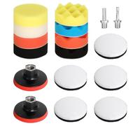 AiQInu 125mm Tampon Polissage En Laine, Jeu de disques de polissage 17 pièces, Pour Le Polissage Et Le Cirage De Voiture, Avec M14 Adaptateur De Perceuse
