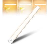 AiQInu 146 Lampe de placard LED avec détecteur de mouvement, Rechargeable par USB, lampe de placard 40 cm à intensité variable avec bande magnétique pour la cuisine, les escaliers