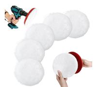 AiQInu 150mm Tampon Polissage En Laine, Jeu de disques de polissage 7 pièces, Pour Le Polissage Et Le Cirage De Voiture, Avec M14 Adaptateur De Perceuse