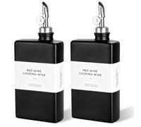 AiQInu 2 Pièces Bouteille Huile Olive Avec Bec Verseur, 350ml Bouteille pour Huile D'olive, 36 Étiquettes, Entonnoir, Pprotection UV, Huilier En Verre pour Huile, Vinaigre, Sauce