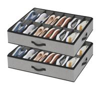AiQInu 2 Pièces Rangement Chaussure avec Fenêtre Transparente, Boite Rangement Chaussures Pliable, Boite a Chaussure pour Sous le lit Armoire Garde-robe, 24 Paires Chaussures