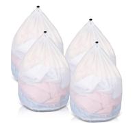AiQInu 4 Pièces Filet a Linge, 40 x 30cm Sac à Linge avec Cordon de Serrage, Filet Linge Machine a Laver, Sac de Lavage Réutilisable en Maille, Filet de Lavage Fin pour Machine à Laver