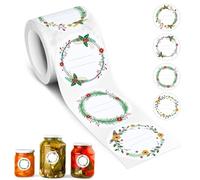 AiQInu 500 PièCes Etiquettes Autocollantes, Rondelles Etiquettes Autocollantes Bocaux de 5 cm, Avec 4 Motifs Décoratifs, Adaptées Aux Pots de Confiture, Sacs Cadeaux, Bouteilles En Verre