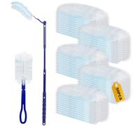 AiQInu 52 Pièces Plumeau Poussiere Recharge Kit, 50 Recharges Plumeau avec 1 à Manche Long et 1 à Manche Court, pour Nettoyer La Poussière, La Saleté, Les Poils, Convient pour Le Salon, la Cuisine