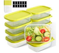 AiQInu Boîtes de conservation avec couvercle-10 x 520 ML carrées, sans BPA, rangement et organisation des aliments, hermétiques, lavables au lave-vaisselle. Boîtes de congélation pour la préparation