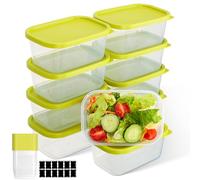 AiQInu Boîtes de conservation avec couvercle, 10 x 710ML carrées, sans BPA, rangement et organisation des aliments, hermétiques, lavables au lave-vaisselle. Boîtes de congélation pour la préparation