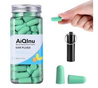 AiQInu Bouchon D'oreille,60 Pairs Bouchon Oreilles Bruit SNR 38 dB,Réutilisables Boule Quies en Éponge Souple, Bouchons Doreilles Anti Bruit pour Dormir, Ronfler, Travailler, Voyager, Fitness Vert
