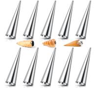 AiQInu Croissant Moule Cannoli Moule 10 Pièces,Moules à Cornets en Acier Inoxydable,moules à pâtisserie pour Croissants, Pâte Feuilletée, Crème Glacée