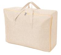 AiQInu Grand Sac de Rangement 105L, Rangement Sous Lit Pliable Closet Organizer Sac de Rangement pour Couette Imperméable avec Poignées Renforcées pour Édredons Couvertures Oreillers Vestes Beige