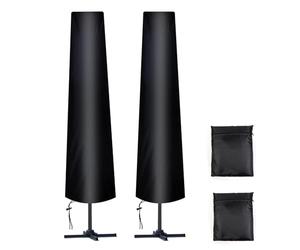 AiQInu Housse Parasol Droit Ø 300 cm, 2 Pièces 210D Oxford Housse de Protection pour Parasol avec Sac de Rangement, Résistant aux Intempéries, aux UV, à la Neige