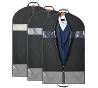 AiQInu Housse Vetements à Suspendre, 100x60cm Housse de Protection pour Vêtements, Anti Poussière Humidité Housse Vetements Longue, Housse Vetement Penderie pour Costume, Veste et Robe (3Pcs)