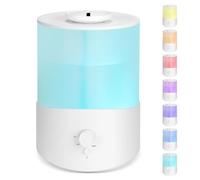 AiQInu Humidificateur d'Air Chambre 2.5L, Humidificateur Ultrasonique Silencieux 23dB avec Diffuseur d'Huiles Essentielles, Veilleuse, Arrêt Automatique, Buse 360° pour Bébé et Grandes Pièces