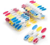 AiQInu Lot de 30 Pinces à Linge en Plastique, Antidérapantes Epingle a Linge, Multicolores Clip avec Rembourré Doux pour Serviettes Chaussettes Underwears et Vêtements