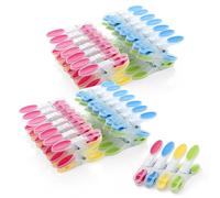 AiQInu Lot de 60 Pinces à Linge en Plastique, Antidérapantes Epingle a Linge, Multicolores Clip avec Rembourré Doux pour Serviettes Chaussettes Underwears et Vêtements