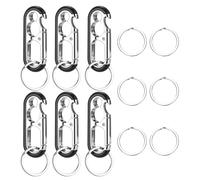 AiQInu Mousqueton Porte Clé Voiture, 12 Pièces Anneau Porte Clé avec 6 Porte-Clés Ouvre-bouteille Multifonctionnel Ouvre-bouteille pour Votre Propre Usage ou Comme Cadeau