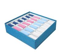 AiQInu Organisateur Tiroir pour chaussette,24 Cellules Tiroir Organisateur pour Sous-vêtements Pliables, Rangement Tiroir Placard pour Ranger les Écharpes, Chaussette,Cravates et Ceintures