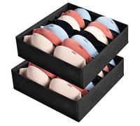 AiQInu Organisateur Tiroir pour Sous-Vetements Lot de 2,Boîtes de Rangement Soutien Gorges avec 7 Compartiments,Pliables Placard Boite Rangement Tiroir pour Soutien-Gorges, Cravates, Foulard