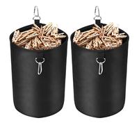 AiQInu Panier Pince à Linge, Noir Anti-poussière avec Mousqueton Suspendu, Rangement pour 200 épingles à Linge, Organisateur d'épingles à Linge pour l'intérieur et l'extérieur(2 Pièces)