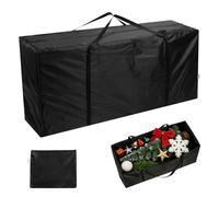 AiQInu Sac de Rangement pour Coussins, Oxford Housse de Rangement de Coussin Iimperméable, Noir Housse Coussin Salon de Jardin Exterieur avec Poignée - 122x40x55cm
