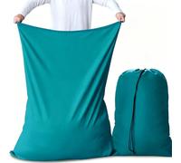 AiQInu Sacs de Linge Pliables avec Cordon de Serrage Lot de 2, Résistants aux Déchirures Portables, Grande Capacité pour Étudiants Appartements Voyages Vacances Collège,70 x 115cm