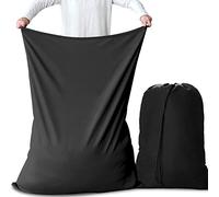 AiQInu Sacs de Linge Pliables avec Cordon de Serrage Lot de 2, Résistants aux Déchirures Portables, Grande Capacité pour Étudiants Appartements Voyages Vacances Collège,70 x 115cm