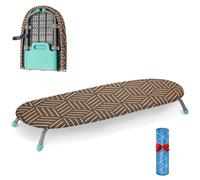 AiQInu Table à Repasser Petite avec Support Antidérapant pour Fer à Repasser, avec 2 Housses Résistantes à la Chaleur, Table à Repasser Portable pour Les Voyages et L'usage Domestique