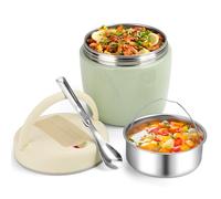 AiQInu Thermos Isotherme Boîte Repas 1200ml avec Cuillère, Gamelle Alimentaire Chaud, Thermoisolant Boîte Récipient Thermique sans BPA, Bureau, Camping