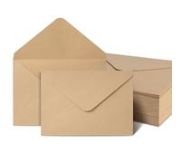AiQlnu 50 Pièces Enveloppes, 12.5x17.5CM 120 g/m² Enveloppeen Papier Kraft Vintage, Rabat Pointu, Idéal pour une Variété D'occasions, pour Cartes, Photos, Carton d’Invitation, Carte de Vœux