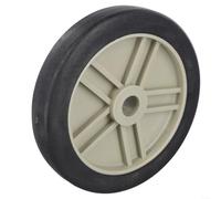Air Compressor Caster Wheel 5In Shock Absorb Silent(8Inch 20mm Hole) | Silent operation, shock absorbing design, fits 5 inch compressors, includes mounting screws, black plastic finish