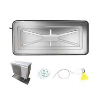 Air Conditioner Outdoor Unit Drip Pan, Metal Drip Tray, Large Drain Pan, Water Tray with Drain Pipe and Installation Kit (Color : Stainless Steel, Size : 100 * 47cm)