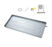 Air Conditioner Outdoor Unit Drip Pan, Metal Drip Tray, Large Drain Pan, Water Tray with Drain Pipe and Installation Kit (Color : Stainless Steel, Size : 100 * 47cm)