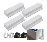 Air Conditioning Foam Block Set - Window AC Side Insulation Foam Seal Set With Strips Tape | U Shaped A ir Conditioner Gap Filler Board | Anti Air Leakage Energy Saving Thermal For Summer Winter Whi