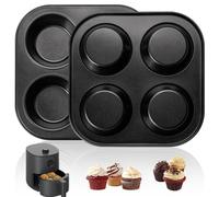 Air Fryer Lot de 2 moules à cupcakes pour friteuse à air, grille-pain, four, anti-adhésif, moule à cupcakes pour comptoir, petit four