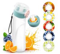 Air Gourde ABBISENSE Bouteille en Tritan sans BPA 750 ml | 6 dosettes aux saveurs de fruits incluses | Couvercle anti-fuite et paille ergonomique, ideale pour adultes et enfants | Eau sans sucre